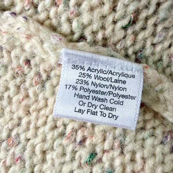 NWOT Anthropologie Cream Cable Knit Cowl Neck Sweater - Picture 11 of 12